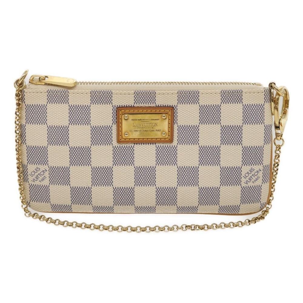 Louis Vuitton Damier Azur Pochette Mira MM Accessory Pouch LV White
